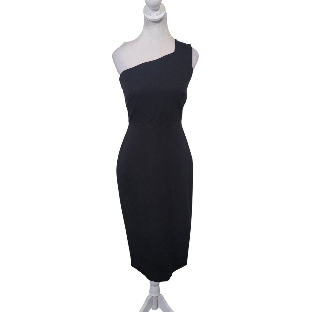 Roland Mouret for Banana Republic Size 4 Sheath Dress Womens Black One Shoulder